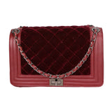 Valeriana Borsa a tracolla da donna Velluto e pelle 1139-BORDO Gave Lux