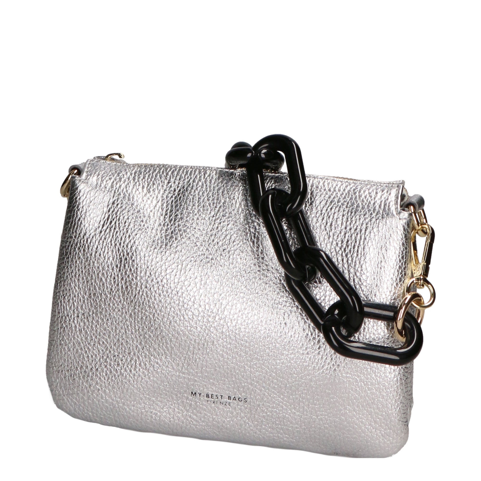 Borsa a tracolla da donna Vera pelle MYB-7024-SS-DL1 SILVER My Best Bag