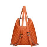 Women's shoulder bag convertible into a backpack in genuine leather Made in Italy 30x31x6 cm