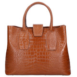 Letizia Borsa a mano da donna Pelle stampata croco 06542-CUOIO COGNAC Gave Lux