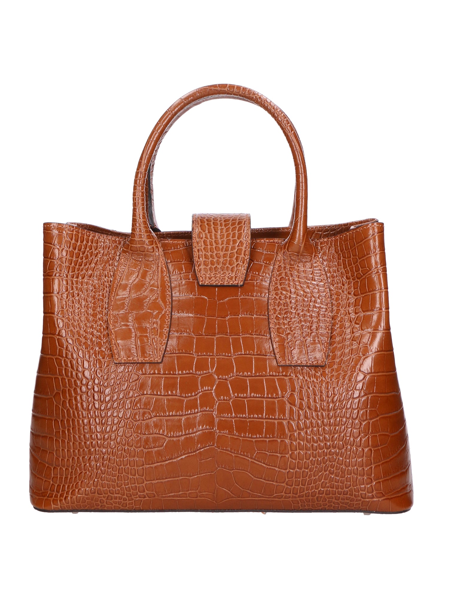 Letizia Borsa a mano da donna Pelle stampata croco 06542-CUOIO COGNAC Gave Lux