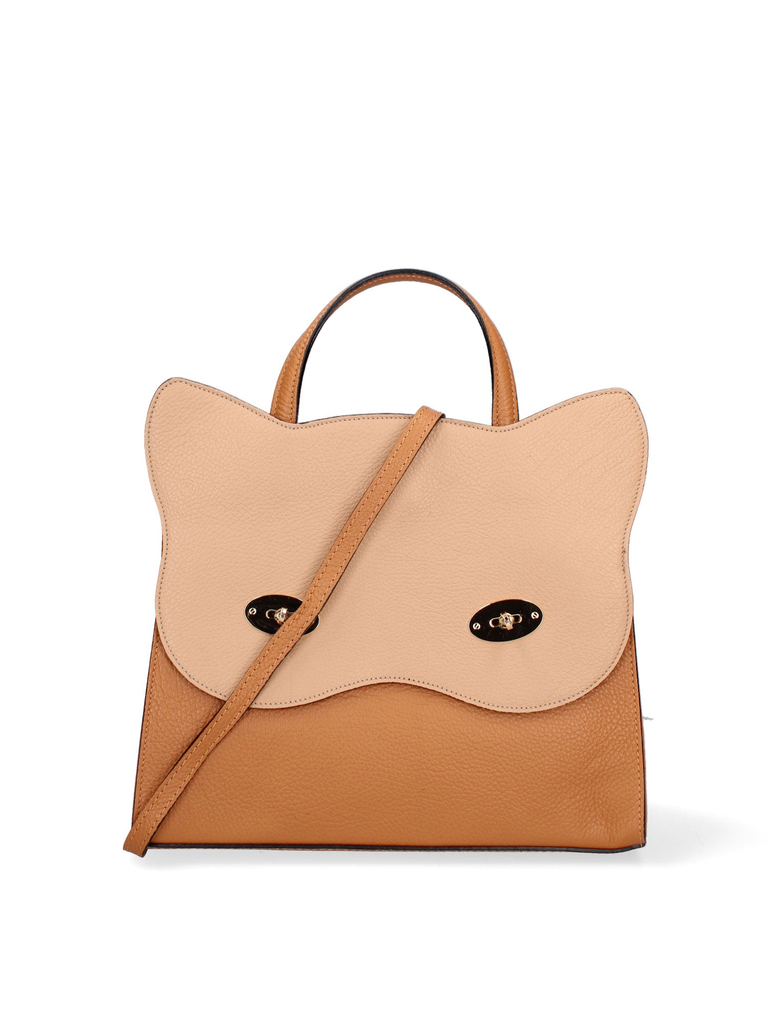 Arancia Borsa a mano da donna 100% pelle 8969-CUOIO+NOCCIOLA Gave Lux