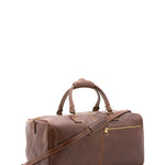 Borsa da viaggio unisex in vera pelle 100% cotone 4311-TESTA DI MORO Alessia Firenze