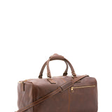 Borsa da viaggio unisex in vera pelle 100% cotone 4311-TESTA DI MORO Alessia Firenze
