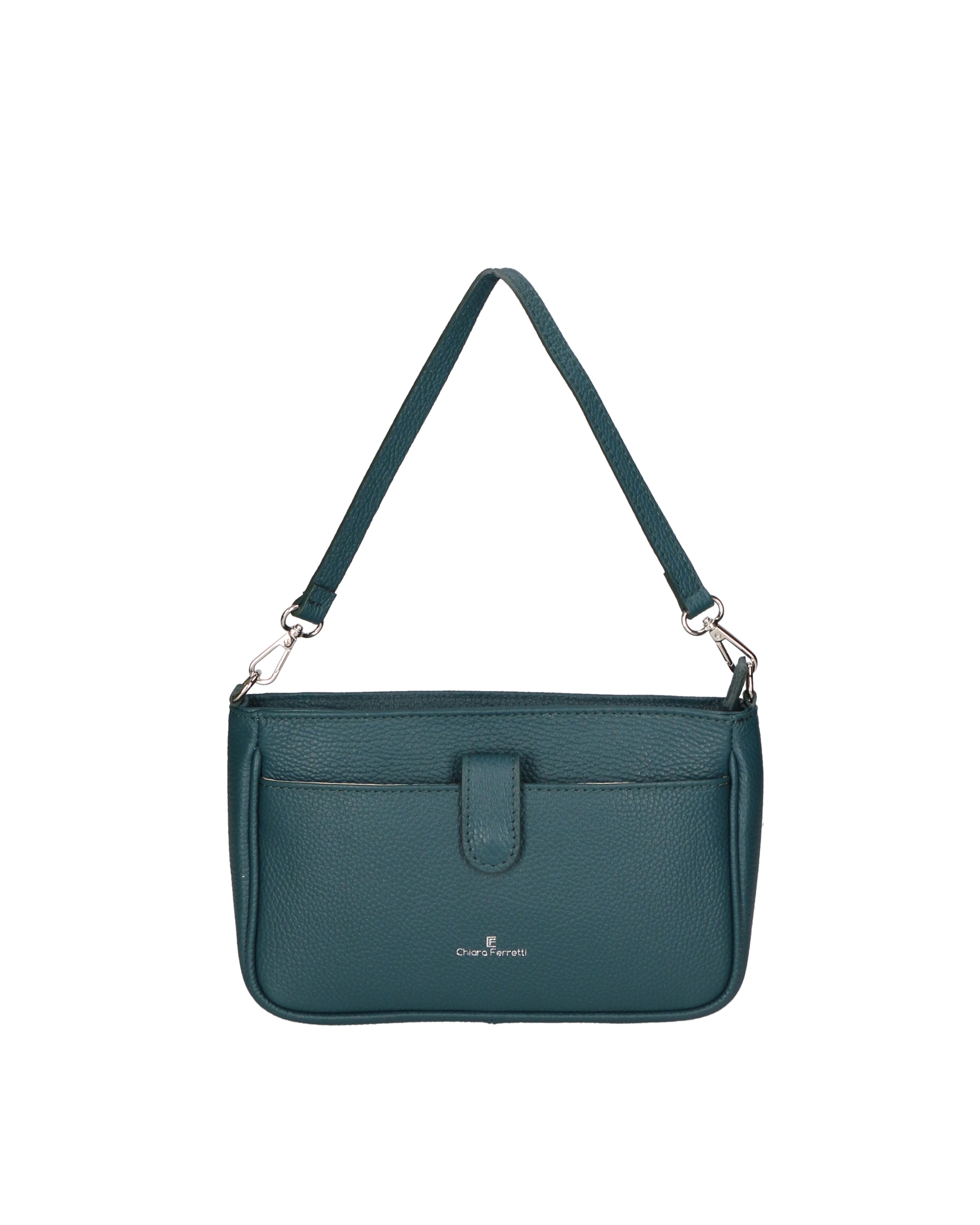 Celeste Plus Borsa a tracolla da donna Vera Pelle 04156-D33 PETROLIO Chiara Ferretti