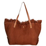 Agnese Borsa Shopper da donna Cotone e pelle 04649-D21 MARRONE BROWN Gave Lux
