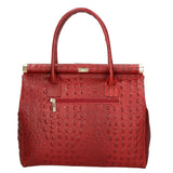 Deborah Borsa a mano da donna Pelle Croco Stampata 7727-C10 ROSSO SCURO Gave Lux