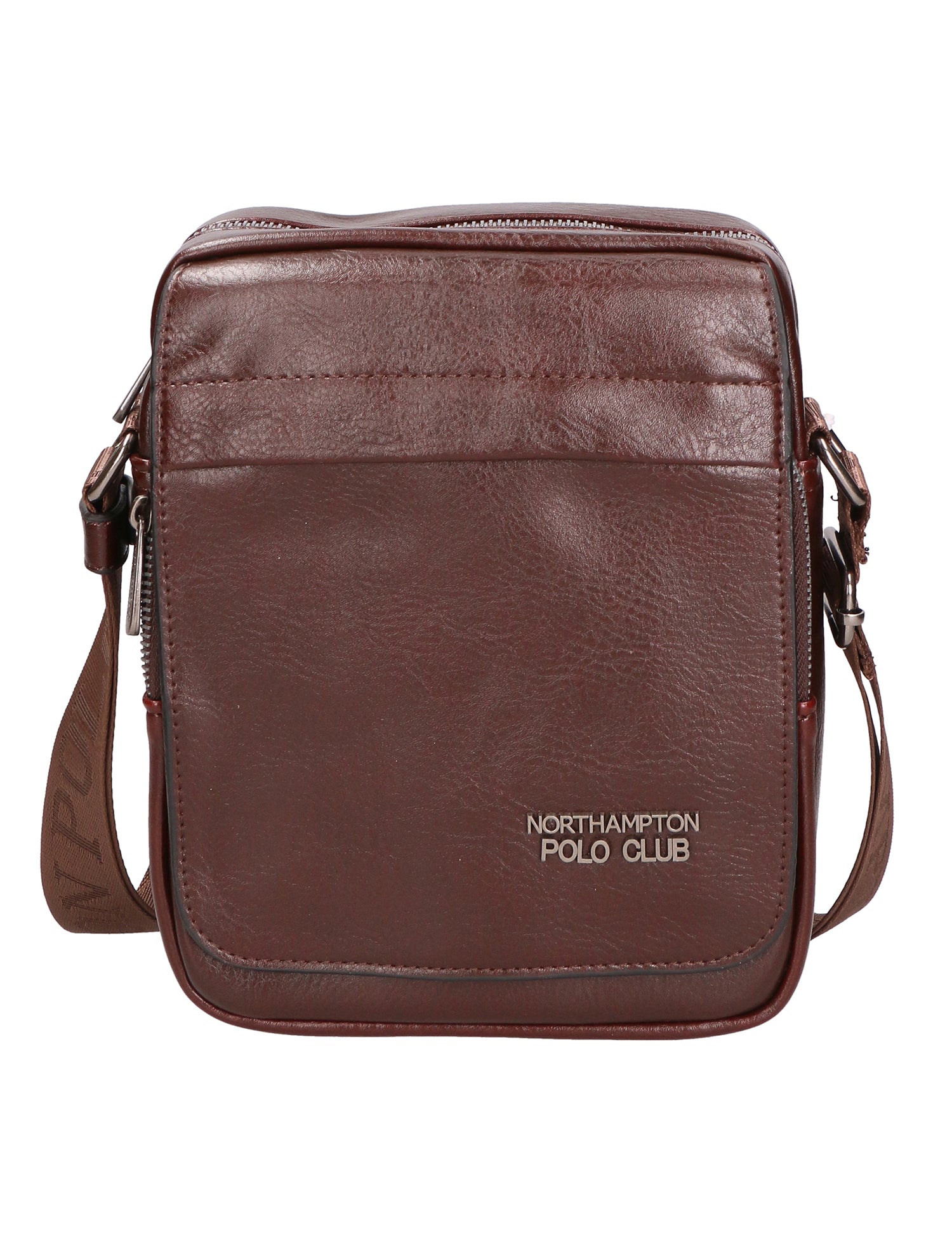Borsa a tracolla uomo in pelle PU Casual PCL3081-BROWN Northampton Polo Club