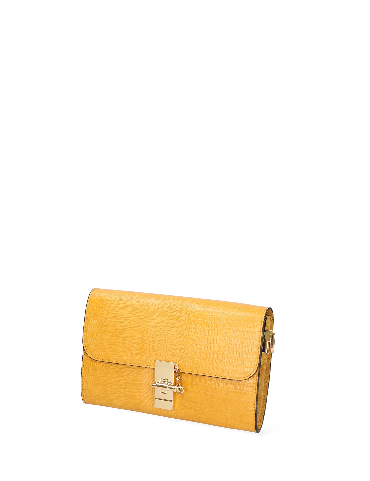 Borsa a tracolla da donna Vera pelle 00734-LU36 SENAPE Viola Castellani