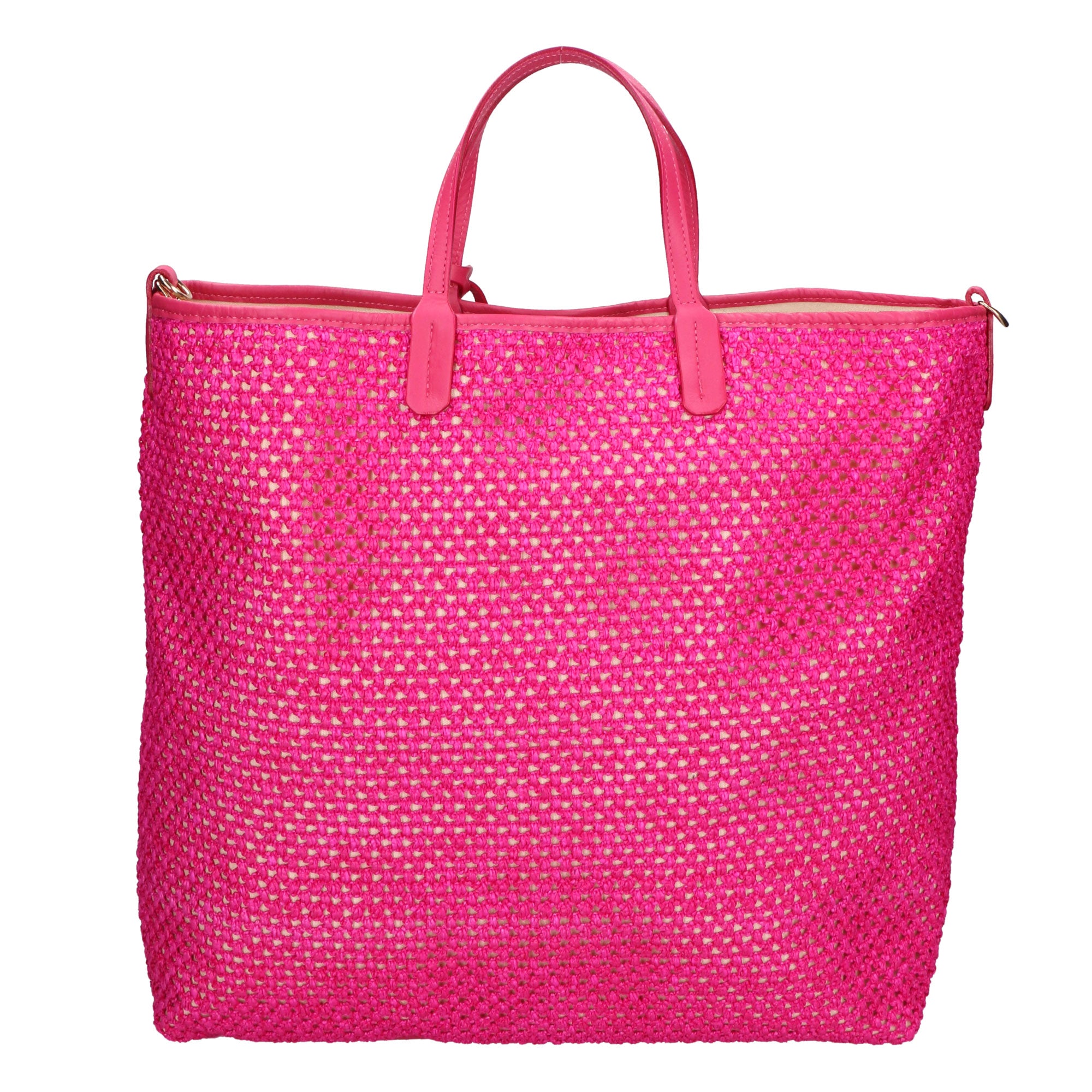 Borsa a mano da donna Paglia e pelle MYB-7027-SS-309 FUXIA My Best Bag
