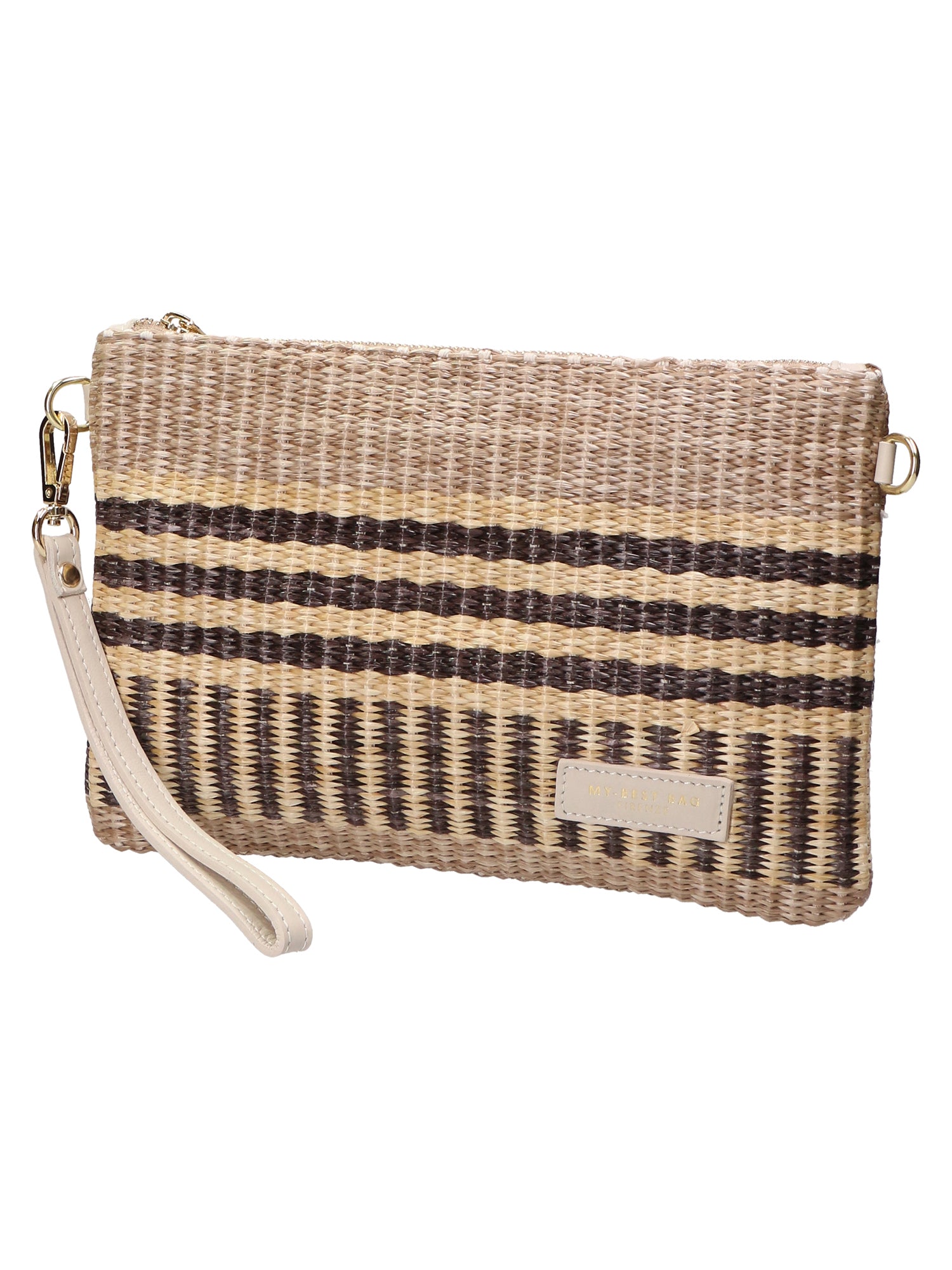 Pochette da donna in paglia Made in Italy MYB-05375-SS-BLACK STRAW My Best Bag