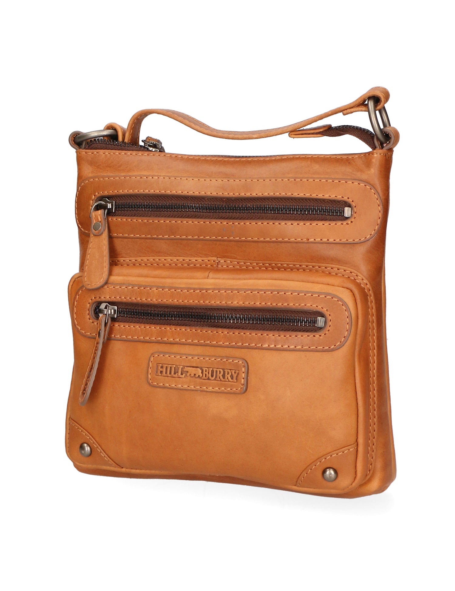 Borsa a tracolla da uomo Vera pelle RFID HILB-15118-CUOIO Hill Burry