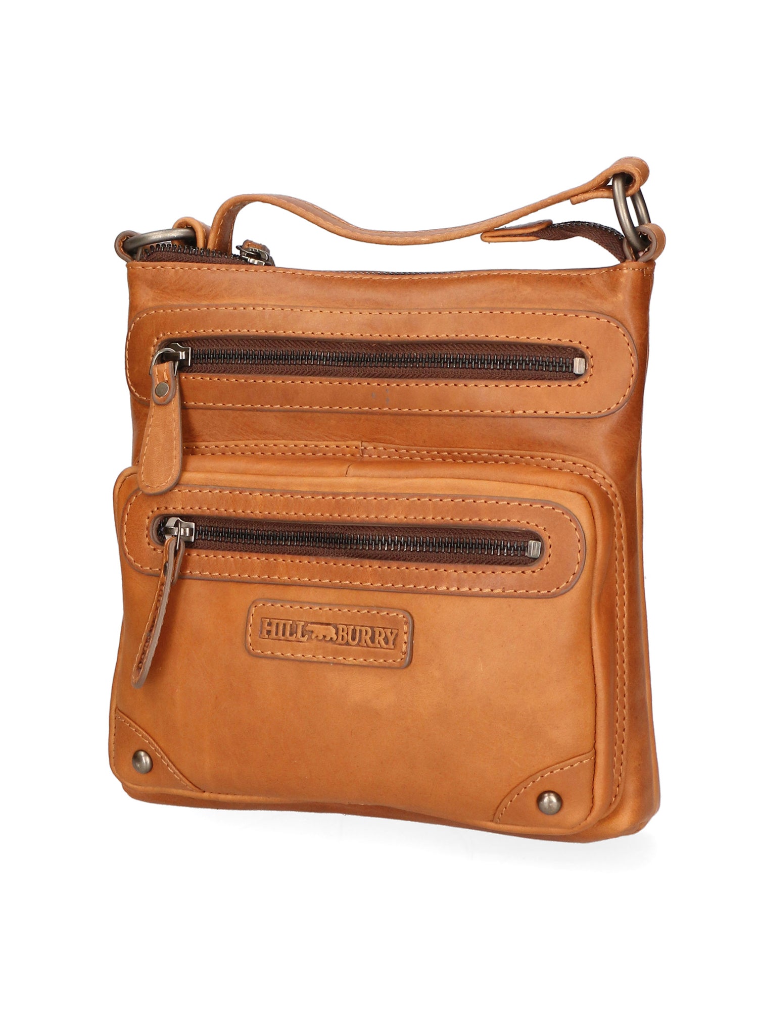 Borsa a tracolla da uomo Vera pelle RFID HILB-15118-CUOIO Hill Burry