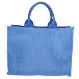 Borsa a mano da donna Misto pelle e tessuto Made in Italy 31x41,5x15,5 cm