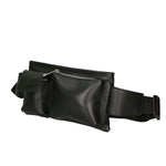 Aisha 04733-D28 NERO BLACK Marsupio da donna in vera pelle + canvas Gave Lux