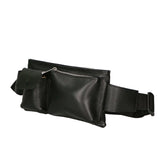 Aisha 04733-D28 NERO BLACK Marsupio da donna in vera pelle + canvas Gave Lux