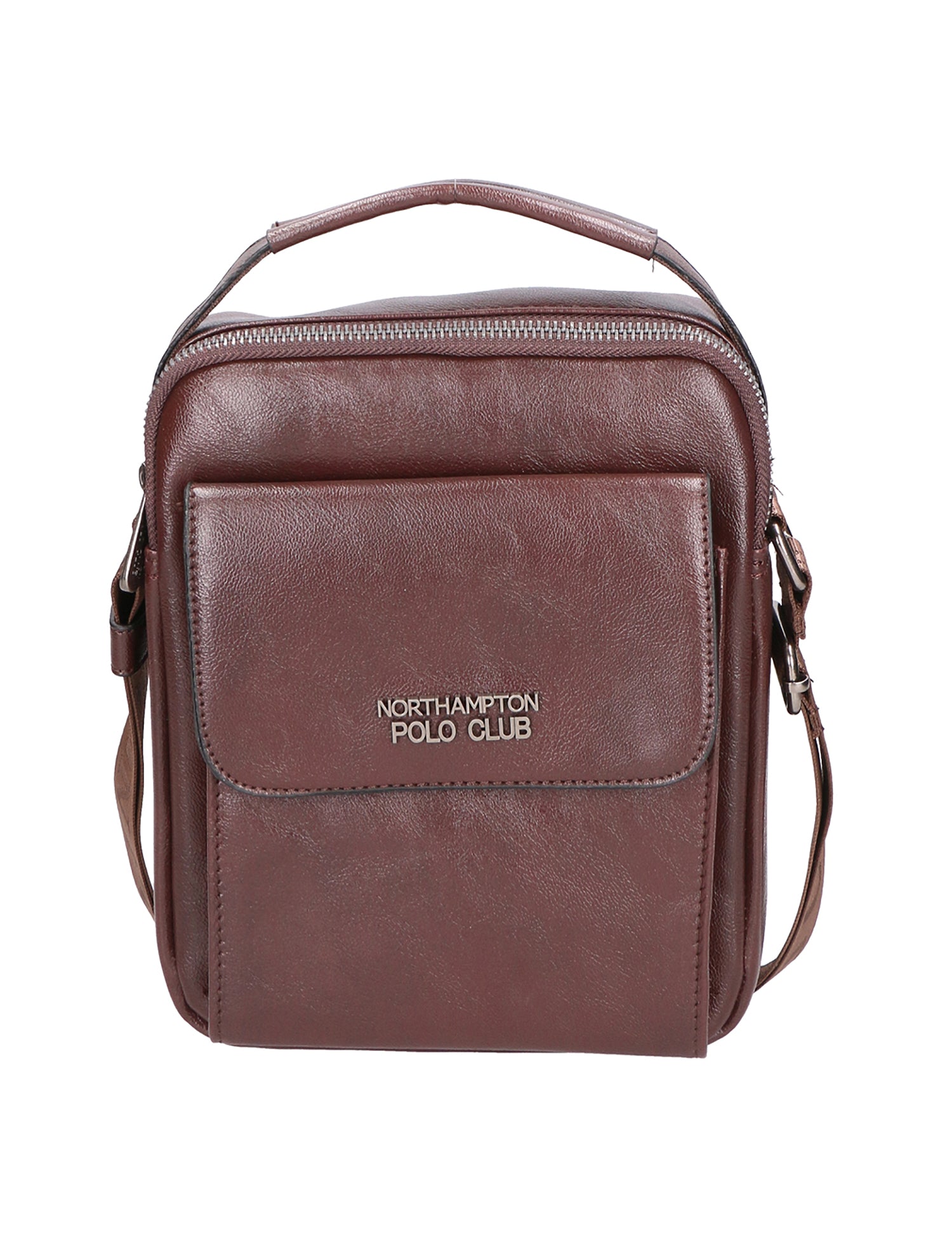 Borsa a tracolla uomo 100% pelle PU PCL3104-COFFEE Northampton Polo Club