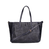 Lorella Borsa a spalla da donna Vera pelle croco 06499-013 BLU NAVY Gave Lux