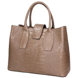 Letizia Borsa a mano da donna Pelle stampata croco 06542-TAUPE SCURO Gave Lux
