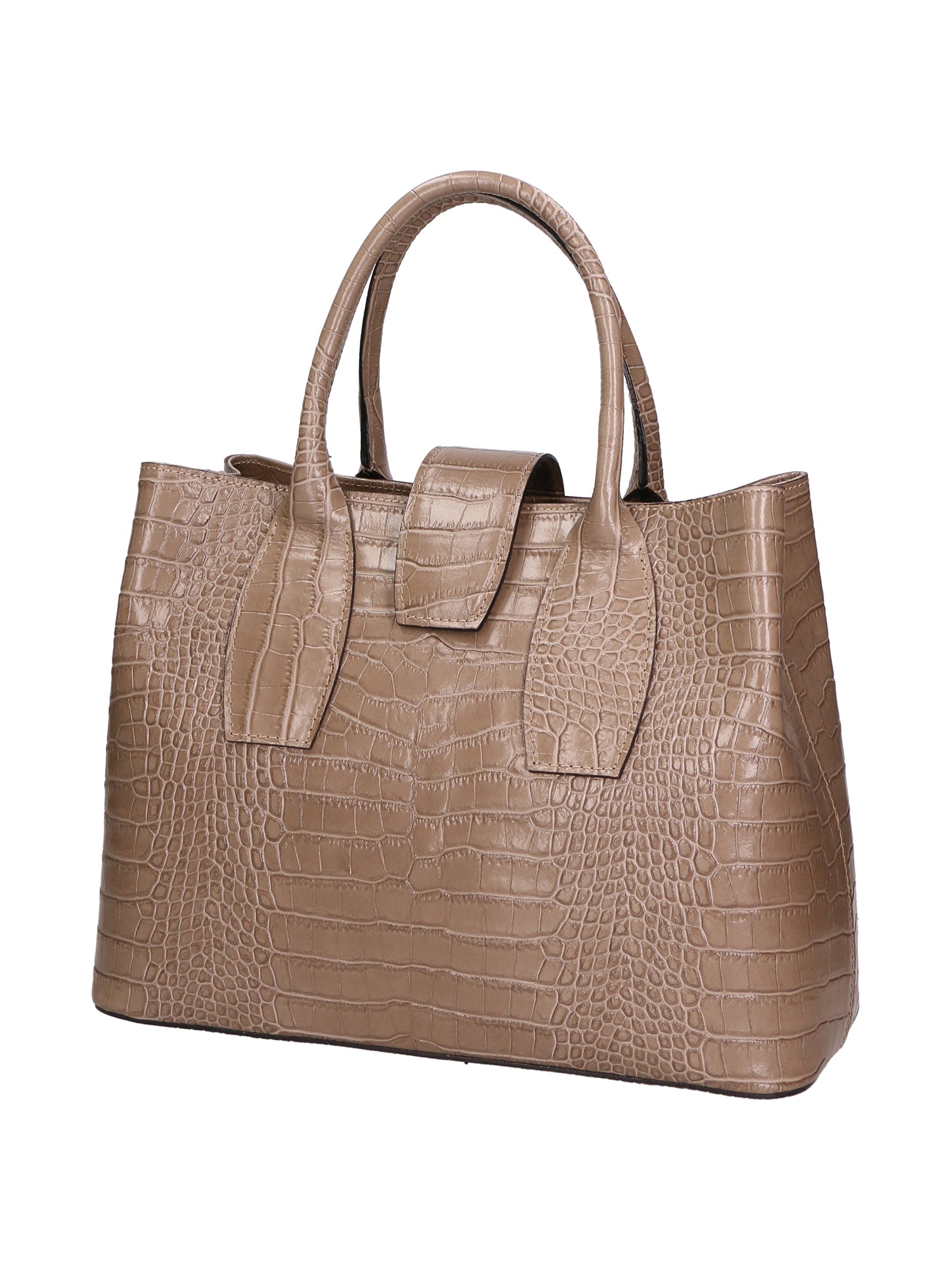 Letizia Borsa a mano da donna Pelle stampata croco 06542-TAUPE SCURO Gave Lux