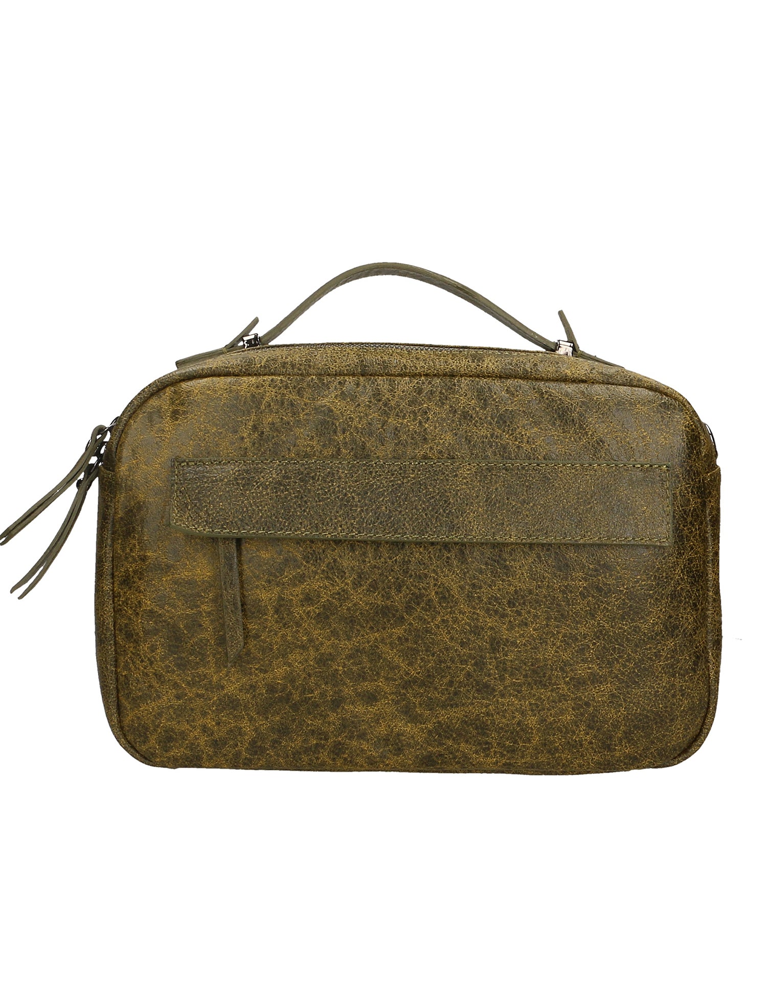 Vera Pelle 6542-VERDE GREEN Borsa a mano unisex Modello Avelon Gave Lux