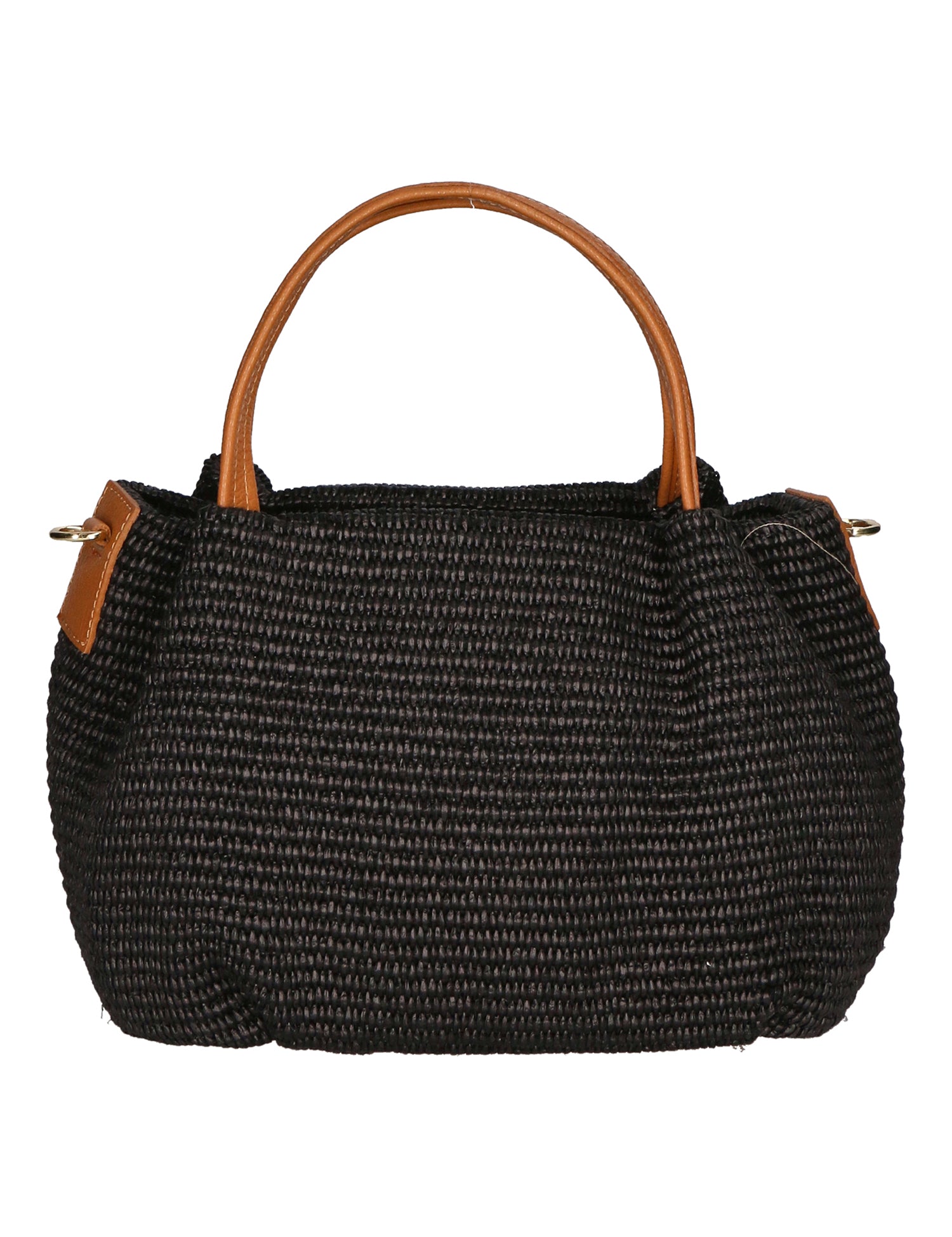Allegra Borsa a mano da donna Pelle e Paglia 05116-12 NERO CUOIO S44 Gave Lux