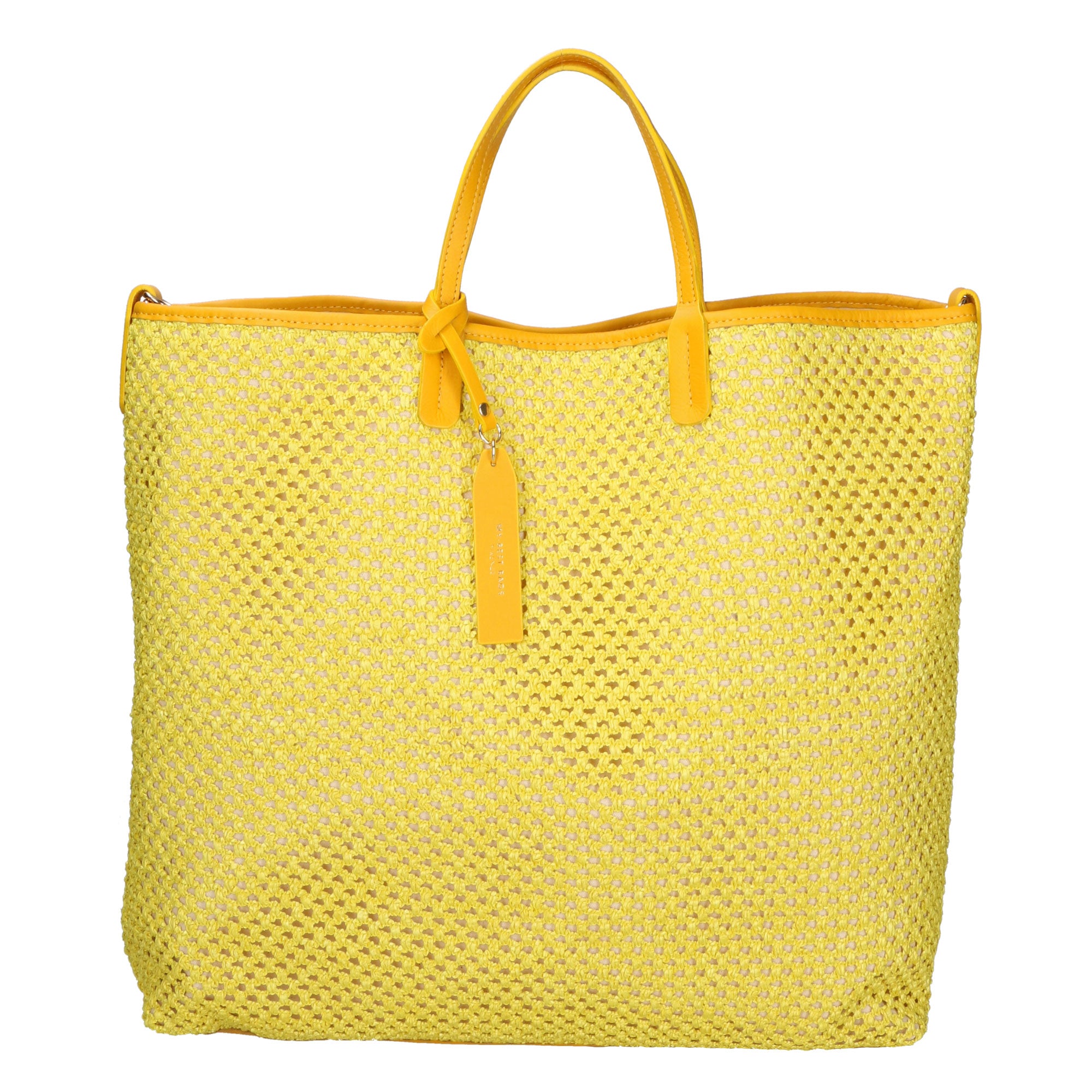 Borsa a mano da donna Paglia e pelle MYB-7027-SS-GIALLO My Best Bag