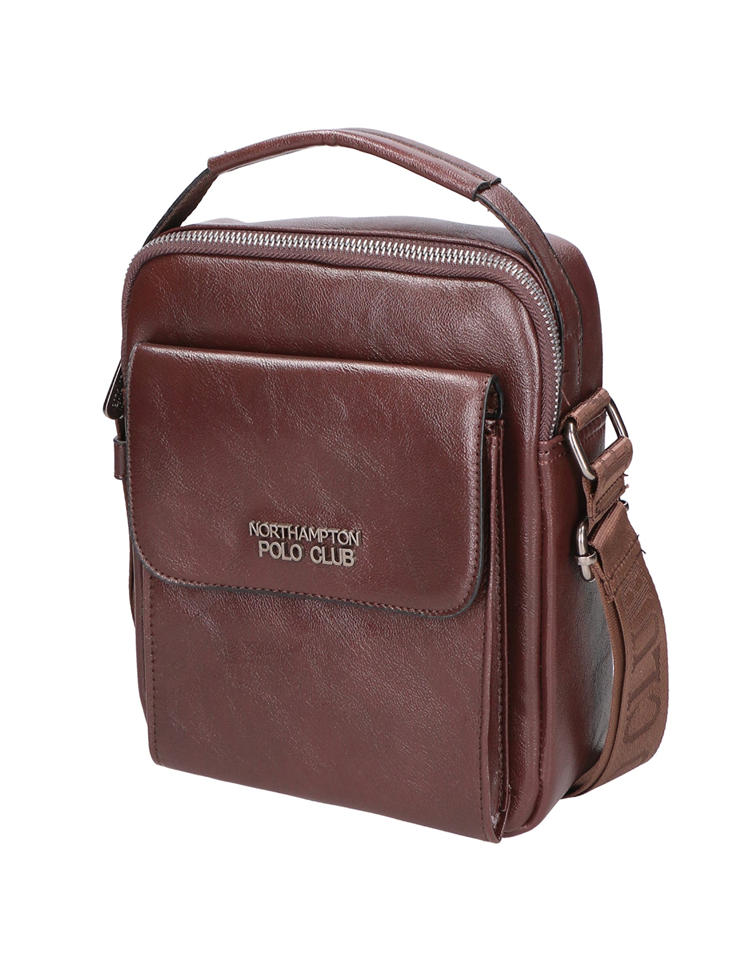 Borsa a tracolla uomo 100% pelle PU PCL3104-COFFEE Northampton Polo Club