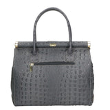 Deborah Borsa a mano da donna Pelle Croco Stampata 7727-C16 GRIGIO Gave Lux