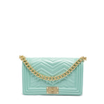 Borsa a mano da donna 100% Pvc FLAT M MANHATTAN-VERDE ACQUA + OFF GOLD Marc Ellis