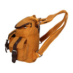 Micaela ZG3006-CUOIO COGNAC Zaino unisex in canvas e vera pelle Gave Lux