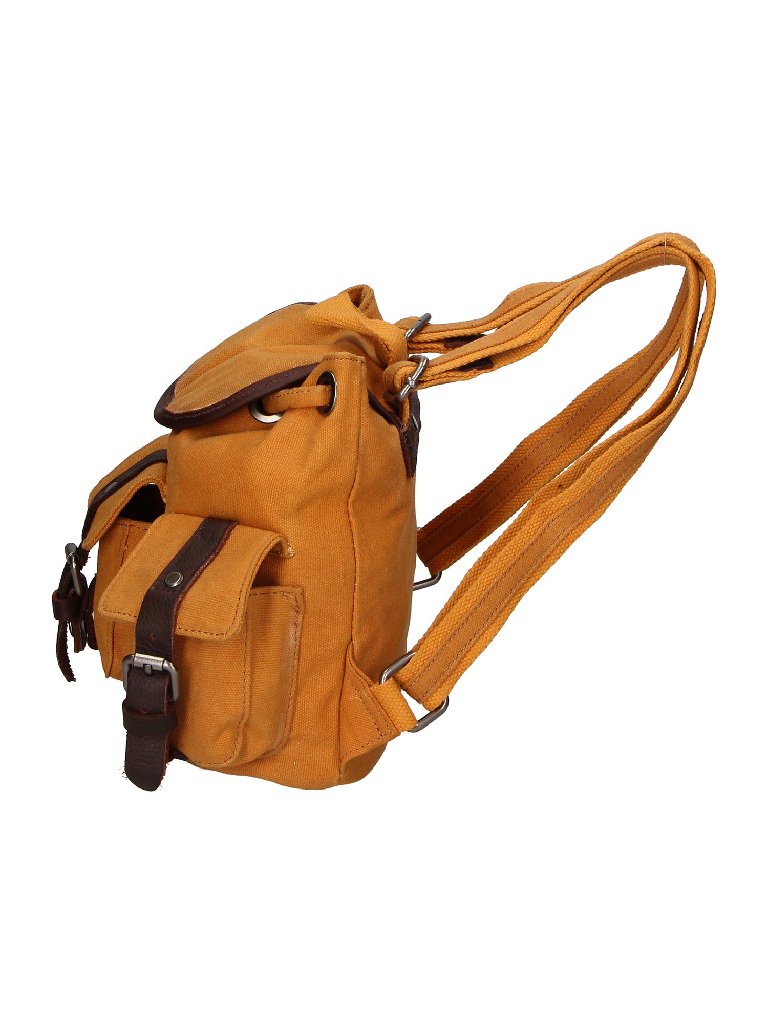Micaela ZG3006-CUOIO COGNAC Zaino unisex in canvas e vera pelle Gave Lux