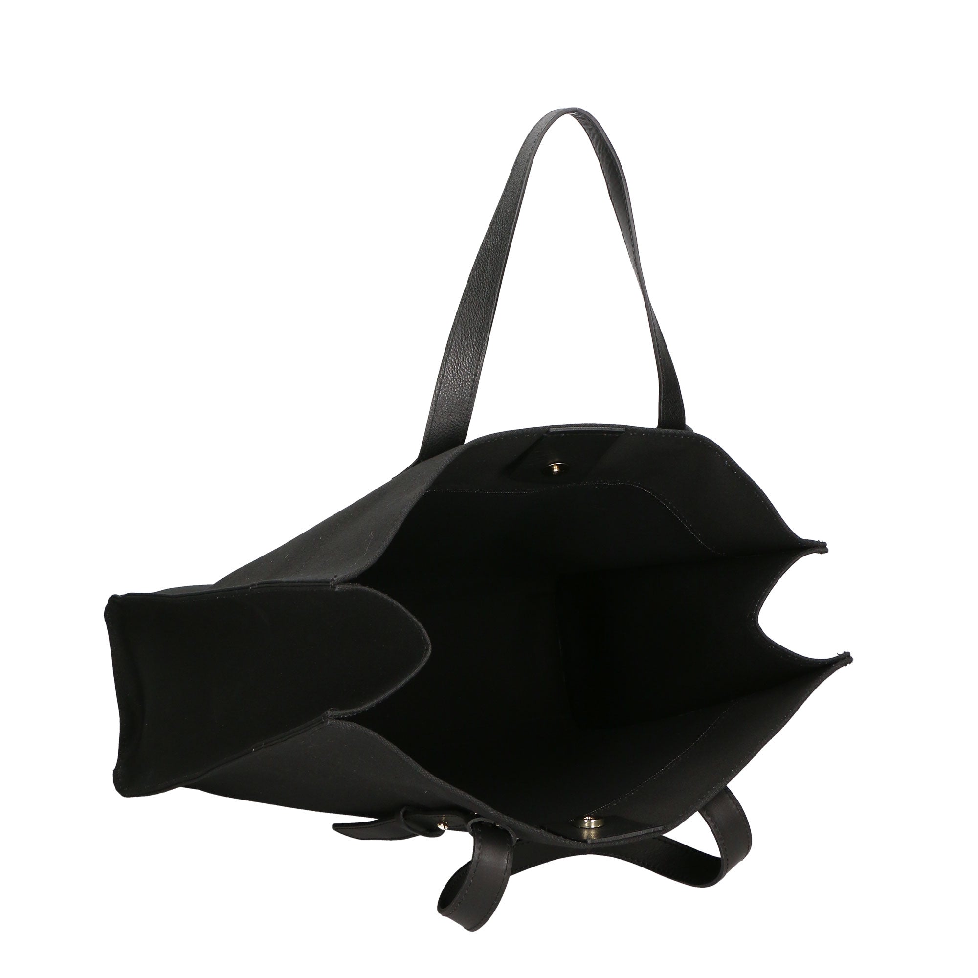 Borsa a mano da donna Vera pelle e cotone MYB-7037-SS-NERO My Best Bag