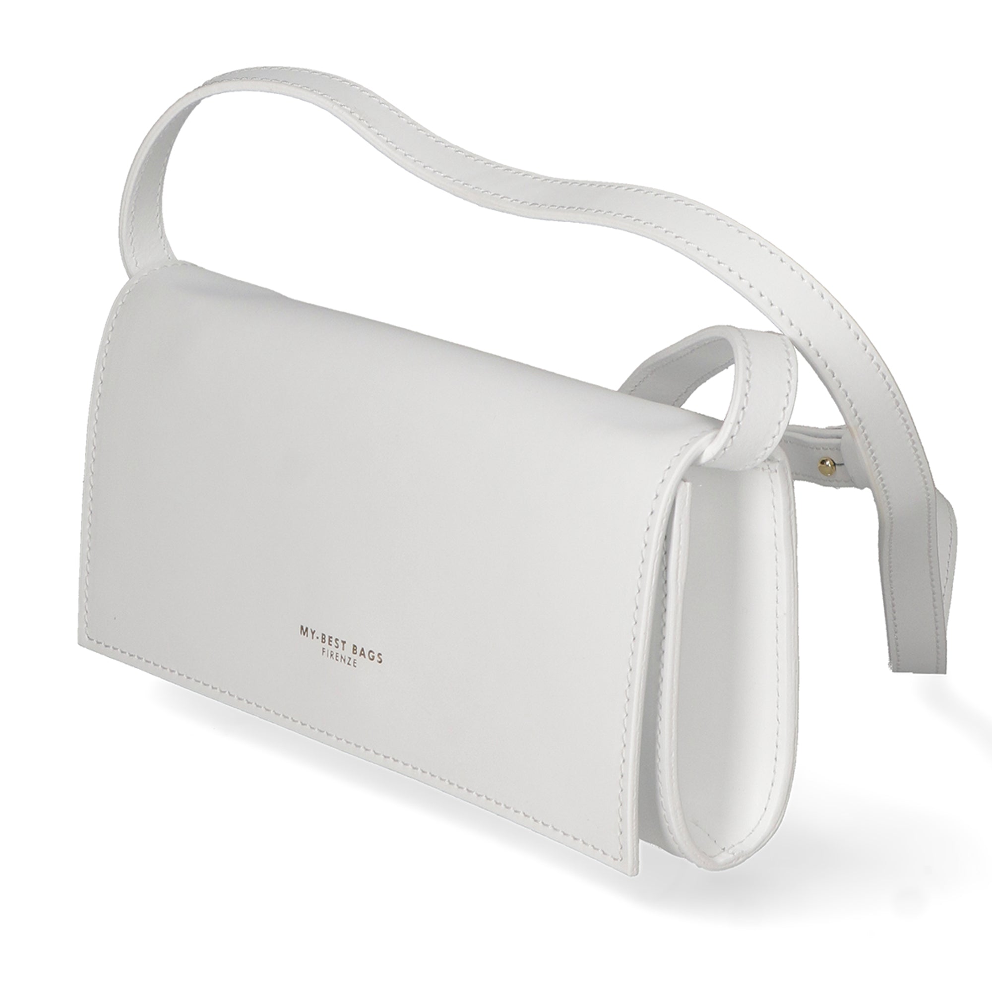 Borsa a tracolla da donna 100% pelle MYB-8048-FW-L101 BIANCO My Best Bag