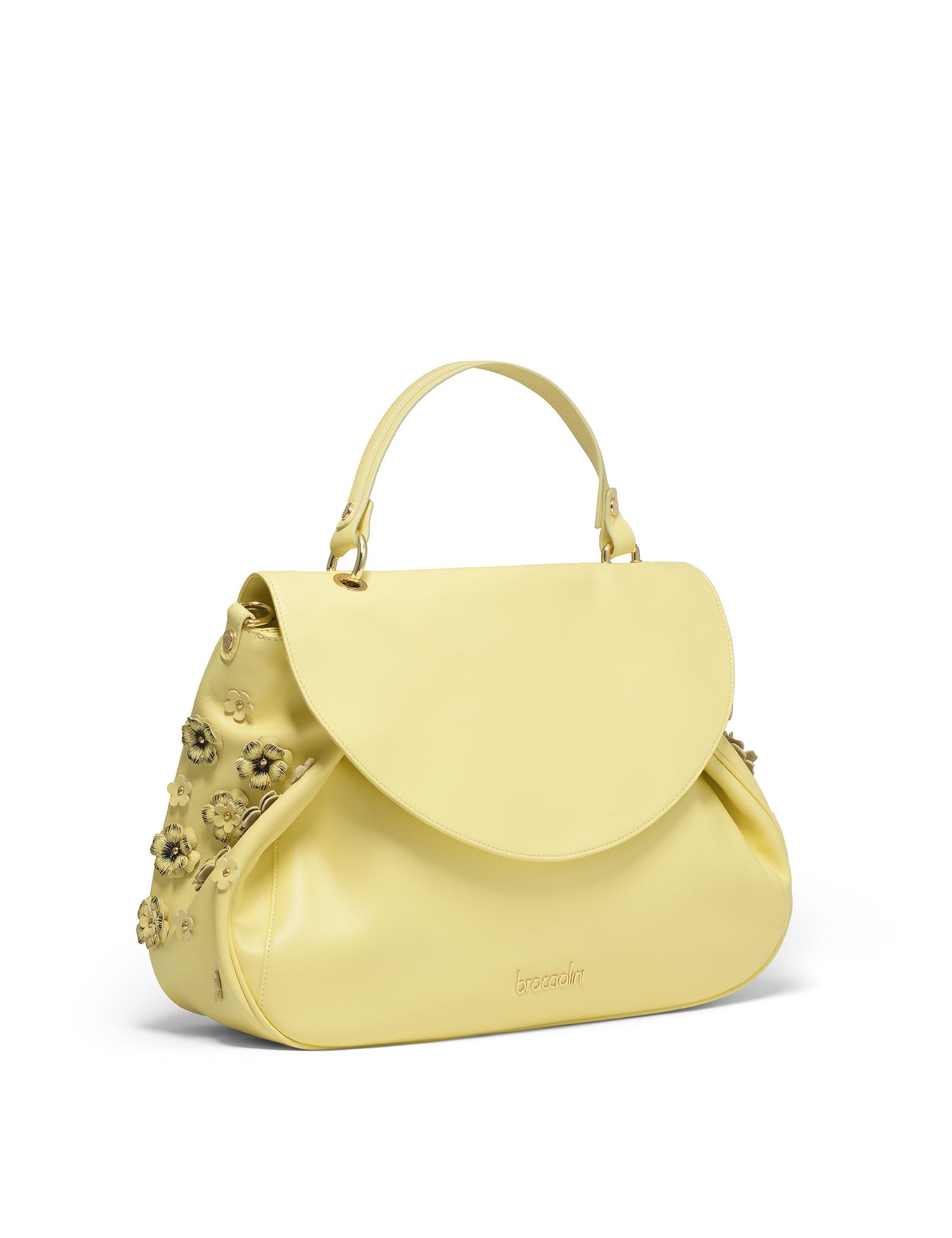 Zelia Ultra Borsa a mano da donna 100% pelle B17243-GIALLO Braccialini