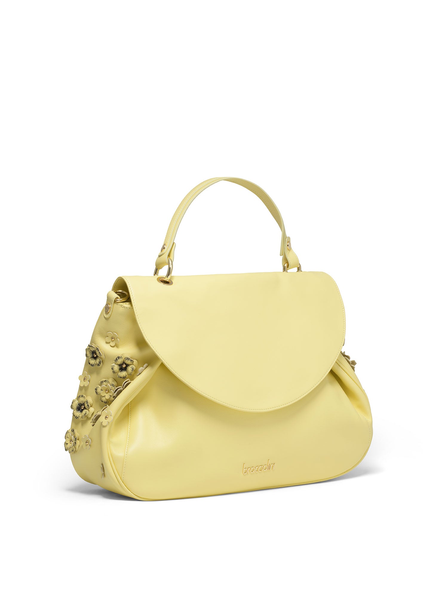 Zelia Ultra Borsa a mano da donna 100% pelle B17243-GIALLO Braccialini