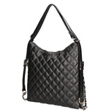 Women's shoulder bag convertible into a backpack in genuine leather Made in Italy 30x31x6 cm