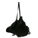Agnese Borsa Shopper da donna Cotone e pelle 04649-D28 NERO BLACK Gave Lux