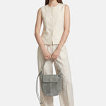 Borsa a Tracolla in Dollaro Leather Verde