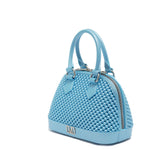 Borsa a mano da donna 100% Pvc FLAT XS BALL-NORSE BLUE + OFF SILVER Marc Ellis