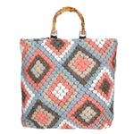 Luana Borsa a mano da donna Lana e vera pelle 04466-CIELO Gave Lux