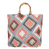Luana Borsa a mano da donna Lana e vera pelle 04466-CIELO Gave Lux