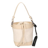 Borsa a secchiello da donna Misto pelle e tessuto MYB-05166-SS-148+S03 BEIGE My Best Bag