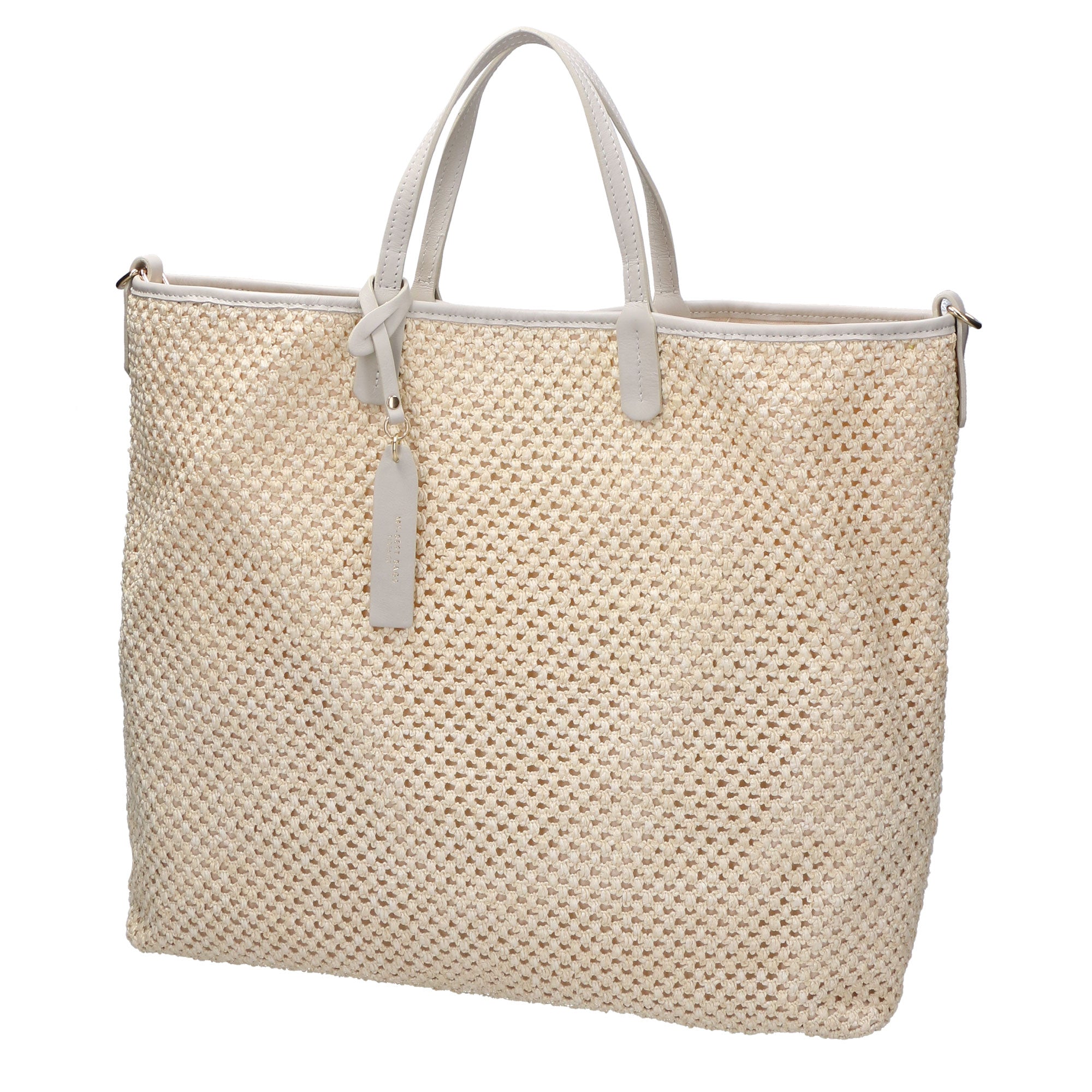 Borsa a mano da donna Paglia e pelle MYB-7027-SS-142 BEIGE My Best Bag