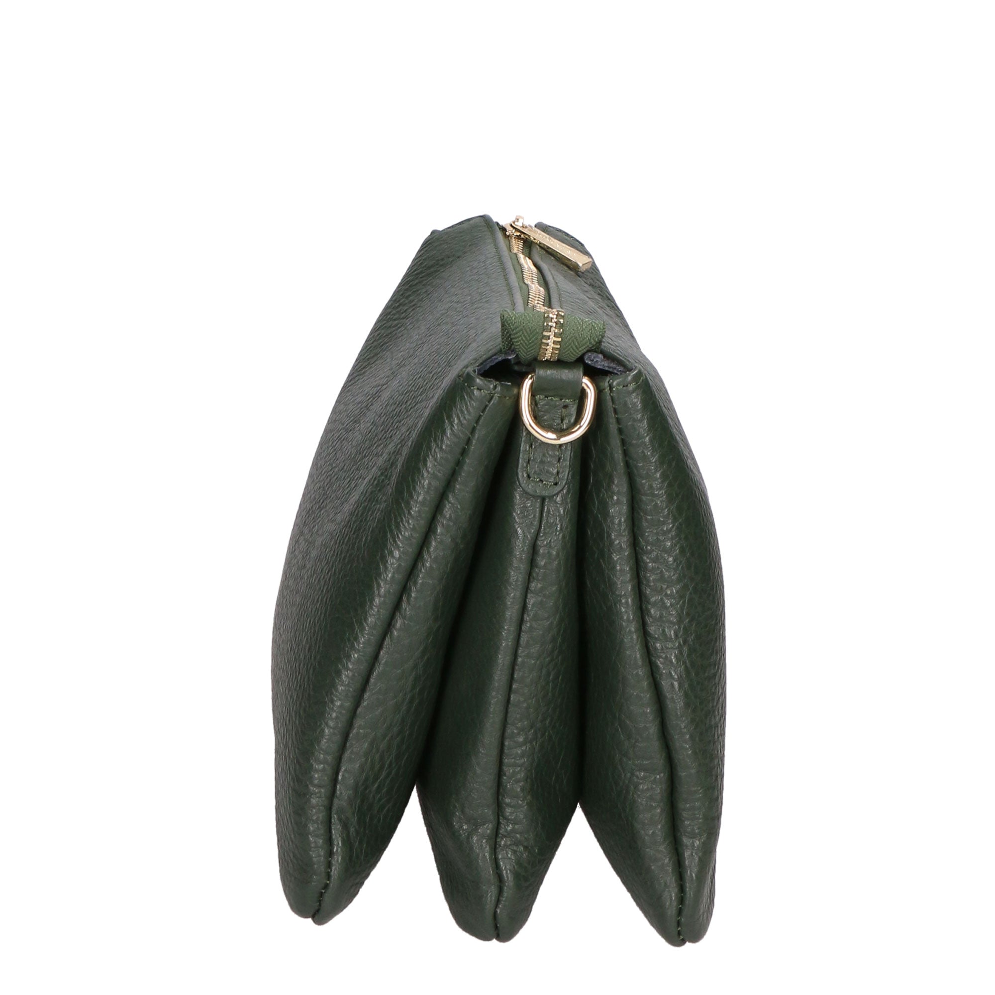 Borsa a tracolla da donna 100% pelle MYB-6049-FW-D14 VERDE SCURO DARK GREEN My Best Bag