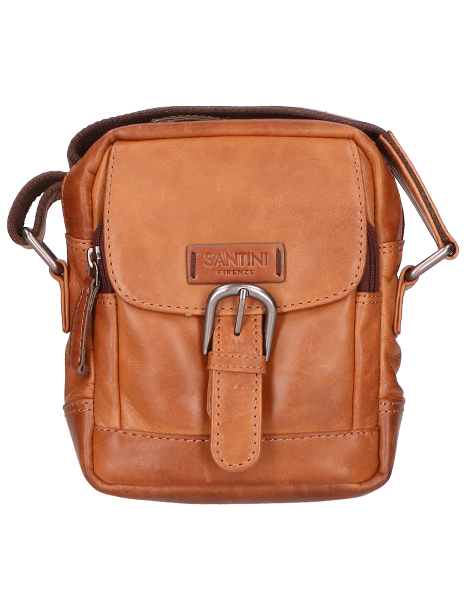 Borsa a tracolla unisex vera pelle 100% Made in Italy SN5863747-TAN Santini Firenze