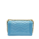 Borsa a mano da donna 100% PVC FLAT S MANHATTAN-NORSE BLUE + LIGHT GOLD Marc Ellis