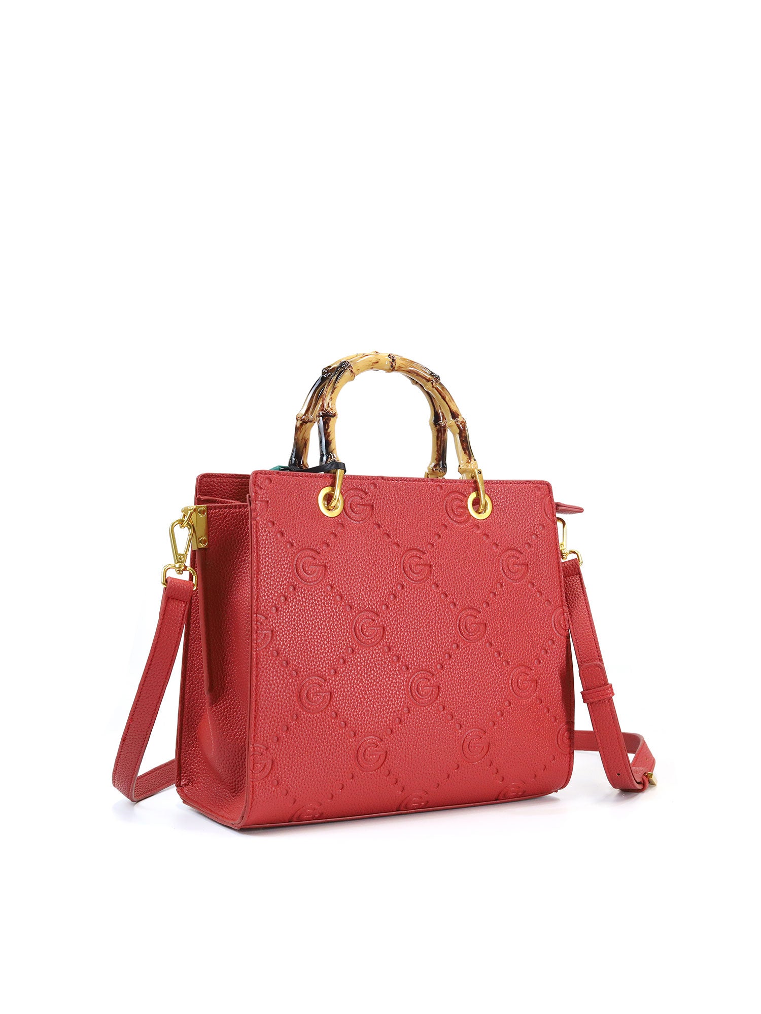 Borsa a mano da donna 100% pelle vegana PU GGB019RED Gabriella G Firenze