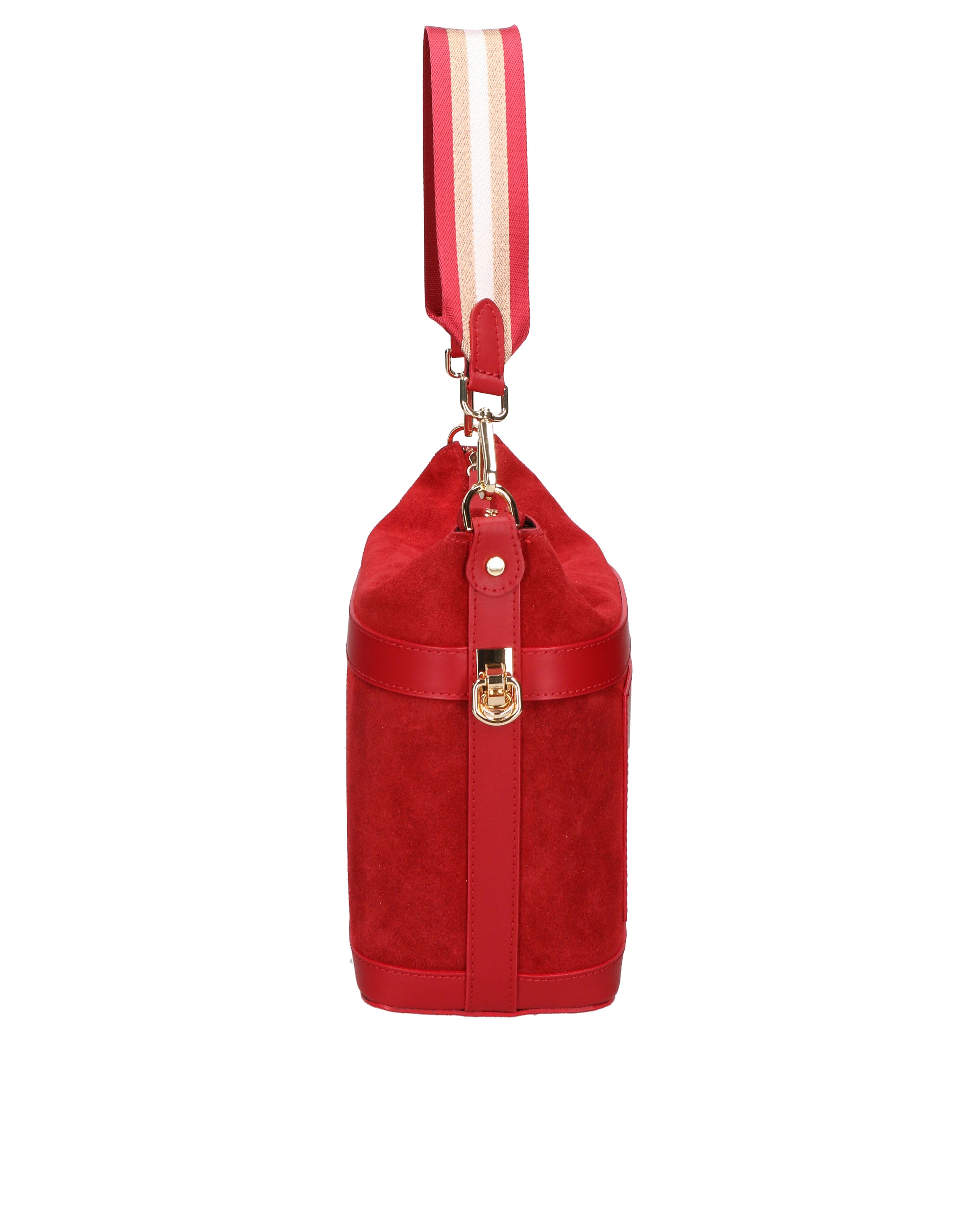 Vera pelle 04163-L130 ROSSO SCURO + SC08 ROSSO Borsa a spalla da donna Elowen Ultra Chiara Ferretti