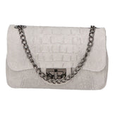 Camilla Borsa a tracolla da donna Pelle scamosciata croco 10029-GRIGIO Gave Lux